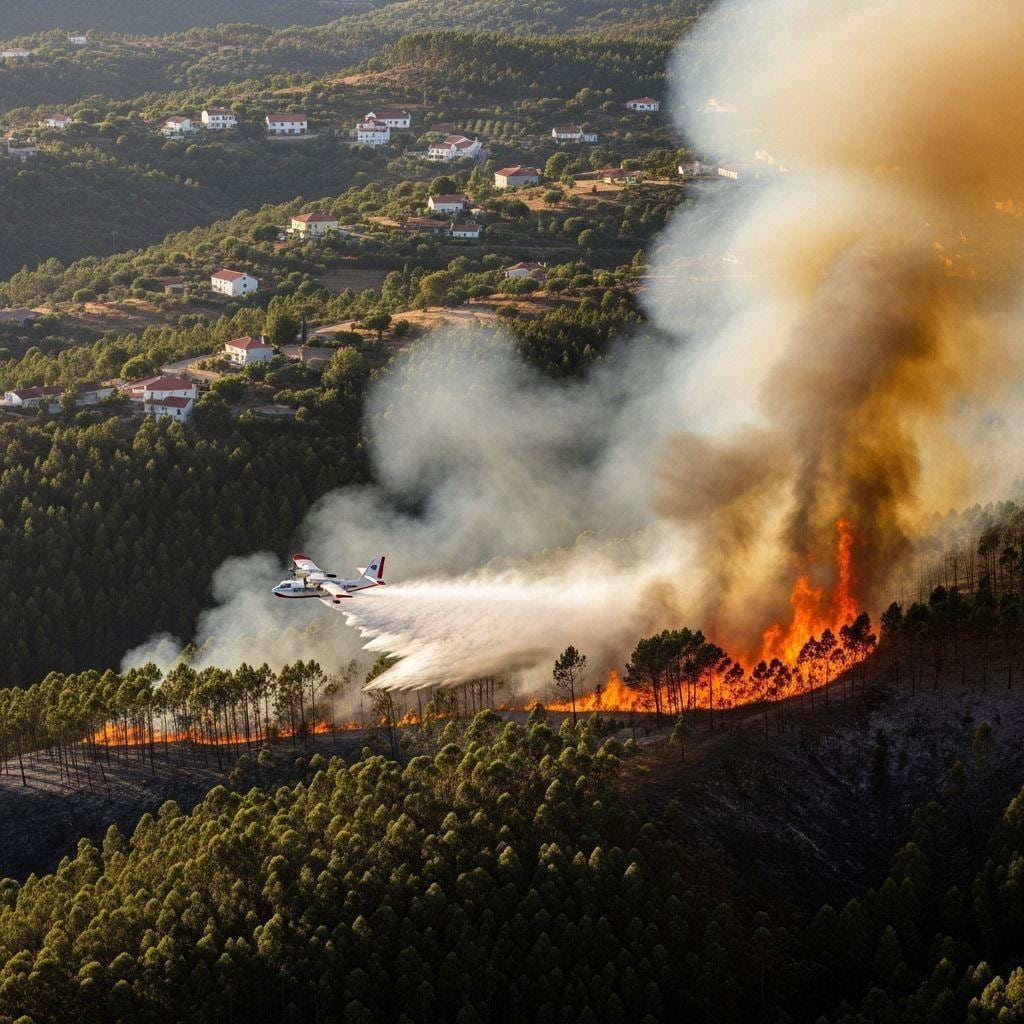 rescEU Aircraft Scramble as Iberian Wildfires Spread North
